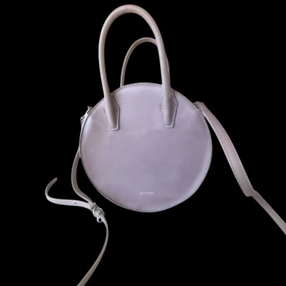 Matt & Nat Purple Round Vegan Crossbody Bag With Dual Handles & Adjustable Strap - Picture 6 of 9